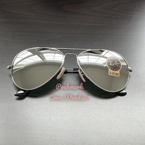 RayBan Aviator Silver Flash Lenses RB3025 Silver Frame 58 / 62 Unisex New - Picture 9 of 16